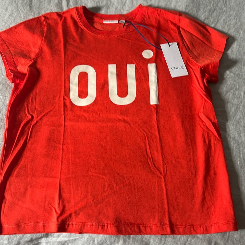 NEW NWT Clare V. Blood Orange Qui Short sleeves Tee Size S